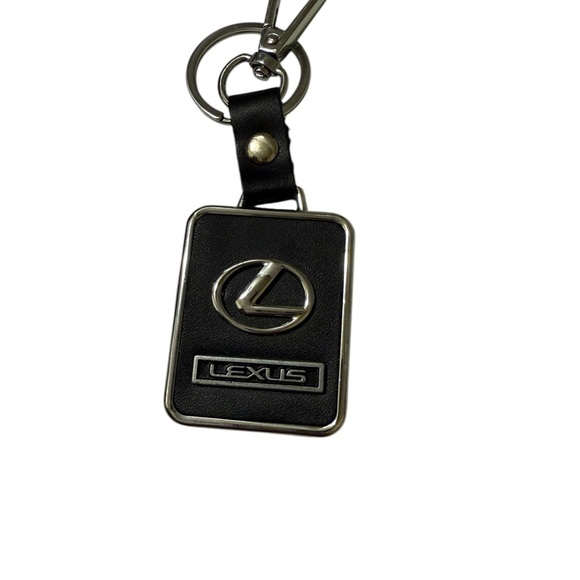 BLACK LEXUS GENUINE LEATHER KEY FOB CHAIN RING Car - Picture 5 of 7